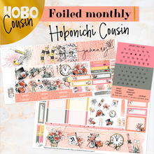 Load image into Gallery viewer, January New Year ’23 FOILED monthly - Hobonichi Cousin A5 personal planner
