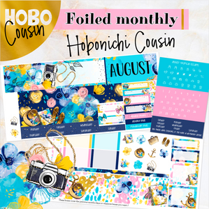 August Tropical Escape FOILED monthly - Hobonichi Cousin A5 personal planner