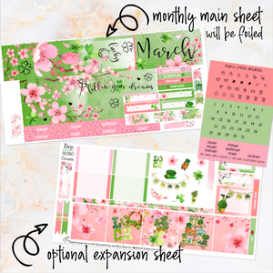 March Spring Dreaming FOILED monthly - Hobonichi Cousin A5 personal planner