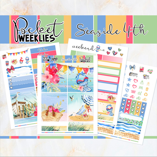 Seaside 4th - POCKET Mini Weekly Kit Planner stickers