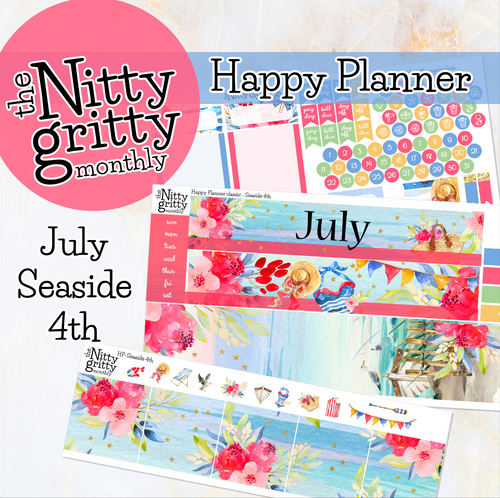 July Seaside 4th - The Nitty Gritty Monthly - Happy Planner Classic