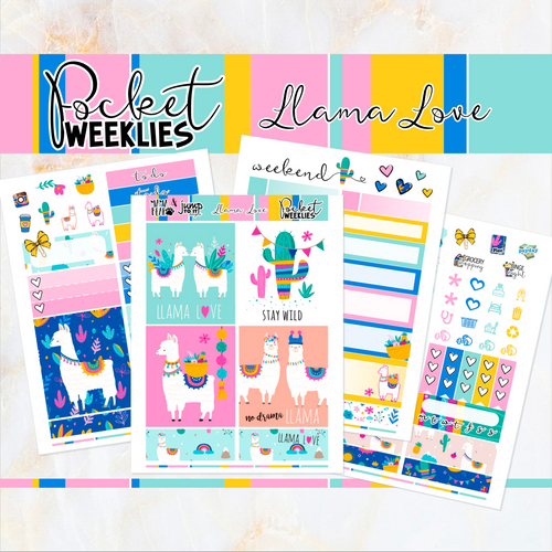 Llama Love - POCKET Mini Weekly Kit Planner stickers