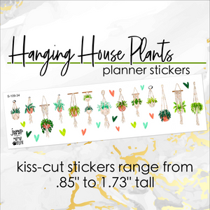 Hanging House Plants - planner stickers          (S-109-34)