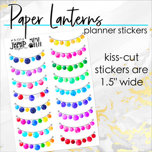 Paper Lanterns banner bunting - planner stickers          (S-131-2)