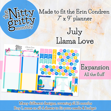 Load image into Gallery viewer, July Llama Love - The Nitty Gritty Monthly - Erin Condren Vertical Horizontal
