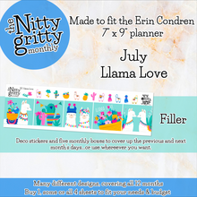 Load image into Gallery viewer, July Llama Love - The Nitty Gritty Monthly - Erin Condren Vertical Horizontal