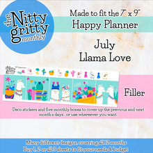 Load image into Gallery viewer, July Llama Love - The Nitty Gritty Monthly - Happy Planner Classic
