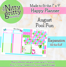 Load image into Gallery viewer, August Pool Fun - The Nitty Gritty Monthly - Happy Planner Classic