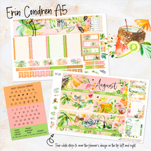 Load image into Gallery viewer, August Sunkissed Summer FOILED monthly - Erin Condren Vertical Horizontal 7&quot;x9&quot;, Happy Planner Classic, Mini &amp; Big