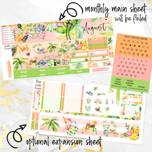 Load image into Gallery viewer, August Sunkissed Summer FOILED monthly - Hobonichi Cousin A5 personal planner