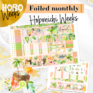 August Sunkissed Summer FOILED monthly - Hobonichi Weeks personal planner