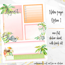 Load image into Gallery viewer, August Sunkissed Summer Notes monthly sticker - Erin Condren Vertical Horizontal 7&quot;x9&quot;, Happy Planner Classic, Mini &amp; Big