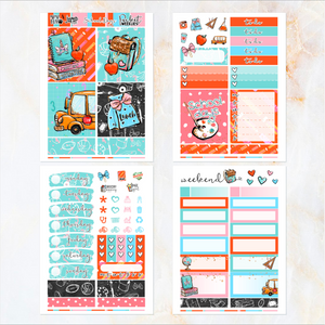 School Days - POCKET Mini Weekly Kit Planner stickers