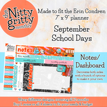 Load image into Gallery viewer, September School Days - The Nitty Gritty Monthly - Erin Condren Vertical Horizontal