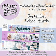 Load image into Gallery viewer, September School Hustle - The Nitty Gritty Monthly - Erin Condren Vertical Horizontal