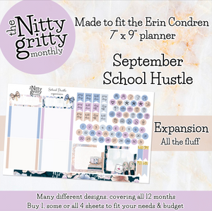 September School Hustle - The Nitty Gritty Monthly - Erin Condren Vertical Horizontal