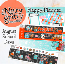 Load image into Gallery viewer, August School Days - The Nitty Gritty Monthly - Happy Planner Classic