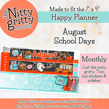 Load image into Gallery viewer, August School Days - The Nitty Gritty Monthly - Happy Planner Classic