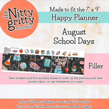 Load image into Gallery viewer, August School Days - The Nitty Gritty Monthly - Happy Planner Classic