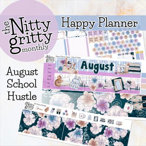 August School Hustle - The Nitty Gritty Monthly - Happy Planner Classic