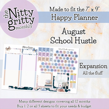 Load image into Gallery viewer, August School Hustle - The Nitty Gritty Monthly - Happy Planner Classic