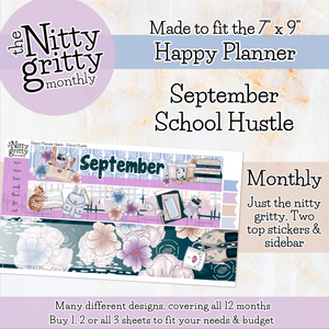 September School Hustle - The Nitty Gritty Monthly - Happy Planner Classic