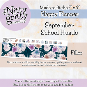 September School Hustle - The Nitty Gritty Monthly - Happy Planner Classic