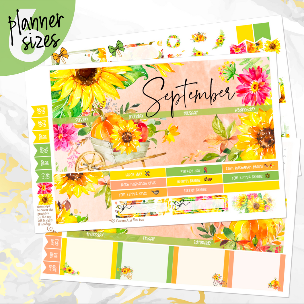 September Sunflowers monthly - Erin Condren Vertical Horizontal 7