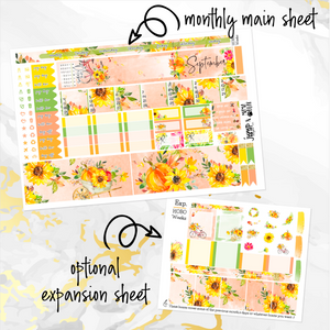 September Sunflowers monthly - Hobonichi Weeks personal planner