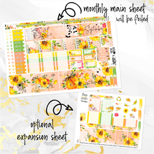 Load image into Gallery viewer, September Sunflowers FOILED monthly - Hobonichi Weeks personal planner