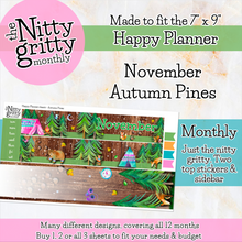 Load image into Gallery viewer, November Autumn Pines - The Nitty Gritty Monthly - Happy Planner Classic