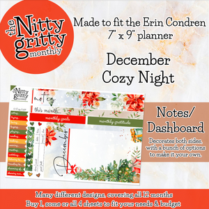 December Cozy Night Christmas - The Nitty Gritty Monthly - Erin Condren Vertical Horizontal