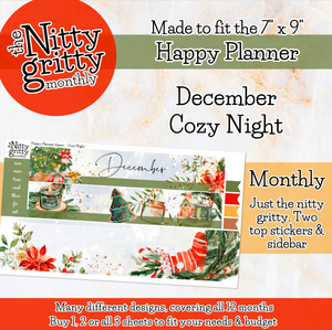 December Cozy Night Christmas - The Nitty Gritty Monthly - Happy Planner Classic