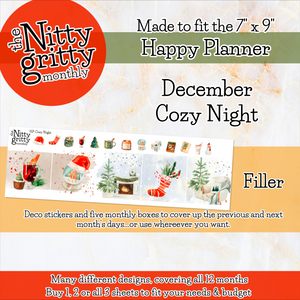December Cozy Night Christmas - The Nitty Gritty Monthly - Happy Planner Classic