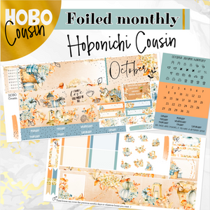 October Autumn Harmony FOILED monthly - Hobonichi Cousin A5 personal planner