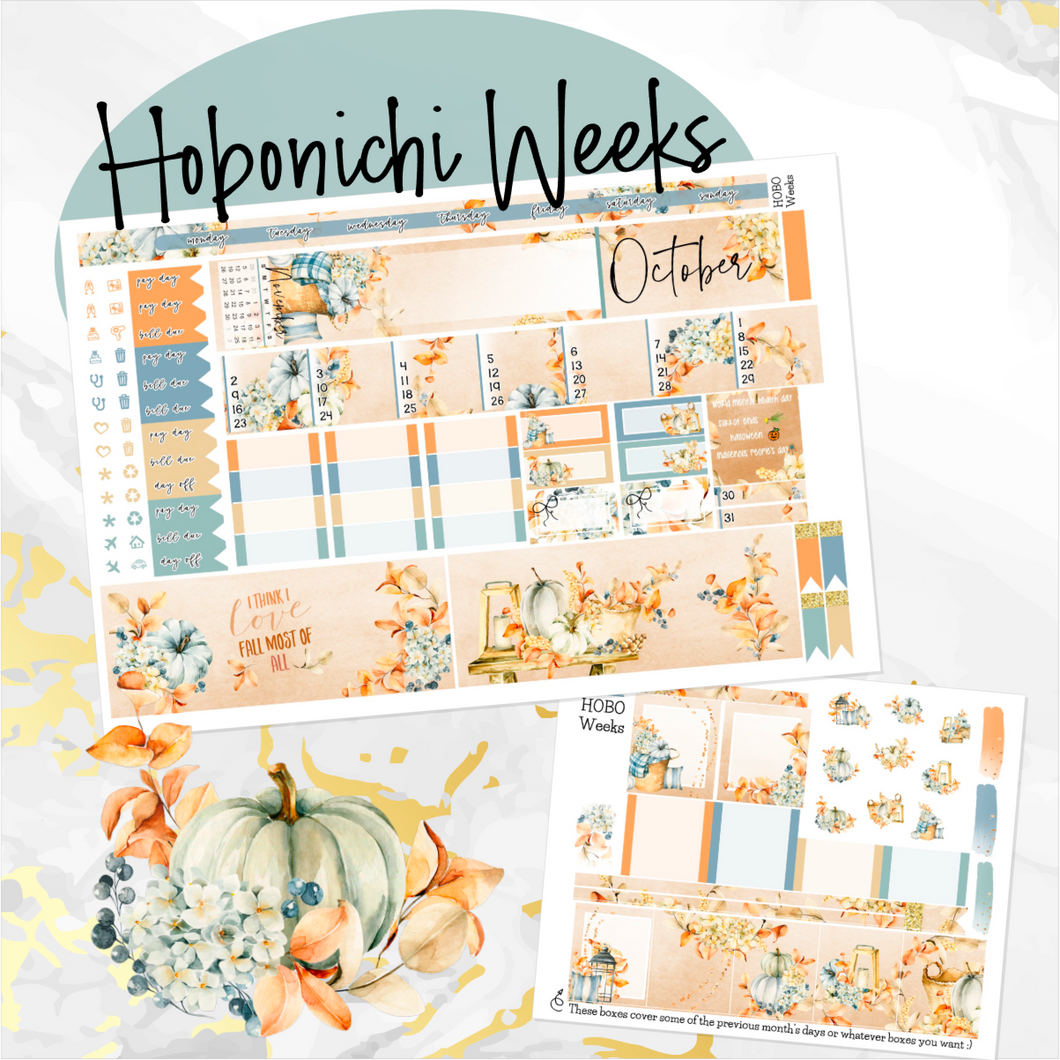 October Autumn Harmony monthly - Hobonichi Weeks personal planner