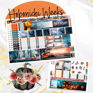 October Spooky Night Halloween monthly - Hobonichi Weeks personal planner