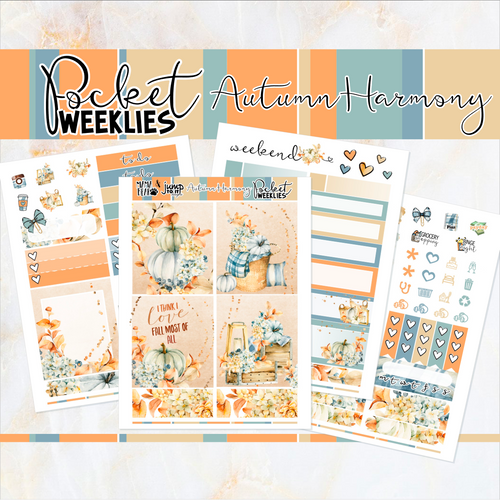 October Autumn Harmony - POCKET Mini Weekly Kit Planner stickers