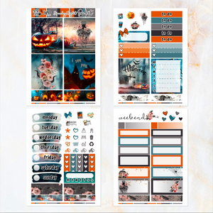 October Spooky Night Halloween - POCKET Mini Weekly Kit Planner stickers