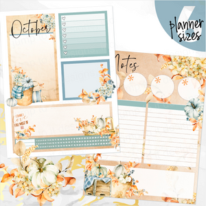 October Autumn Harmony Notes monthly sticker - Erin Condren Vertical Horizontal 7"x9", Happy Planner Classic, Mini & Big