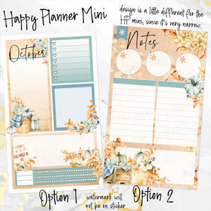 October Autumn Harmony Notes monthly sticker - Erin Condren Vertical Horizontal 7"x9", Happy Planner Classic, Mini & Big