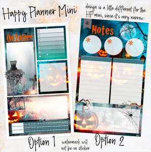 October Spooky Night Halloween Notes monthly sticker - Erin Condren Vertical Horizontal 7"x9", Happy Planner Classic, Mini & Big