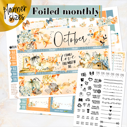 October Autumn Harmony FOILED monthly - Erin Condren Vertical Horizontal 7