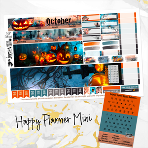 October Spooky Night Halloween monthly - Erin Condren Vertical Horizontal 7"x9", Happy Planner Classic, Mini & Big