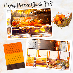 November Harvest Glow FOILED monthly - Erin Condren Vertical Horizontal 7"x9", Happy Planner Classic, Mini & Big