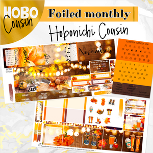 November Harvest Glow FOILED monthly - Hobonichi Cousin A5 personal planner