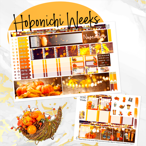 November Harvest Glow monthly - Hobonichi Weeks personal planner