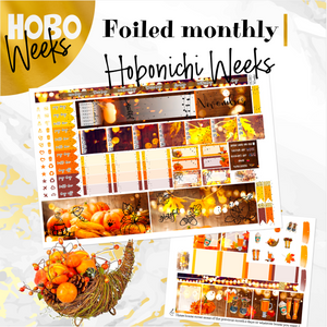 November Harvest Glow FOILED monthly - Hobonichi Weeks personal planner