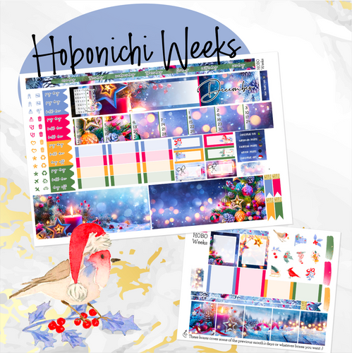 December Christmas Glow monthly - Hobonichi Weeks personal planner