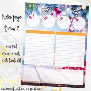 December Christmas Glow Notes monthly sticker - Erin Condren Vertical Horizontal 7"x9", Happy Planner Classic, Mini & Big
